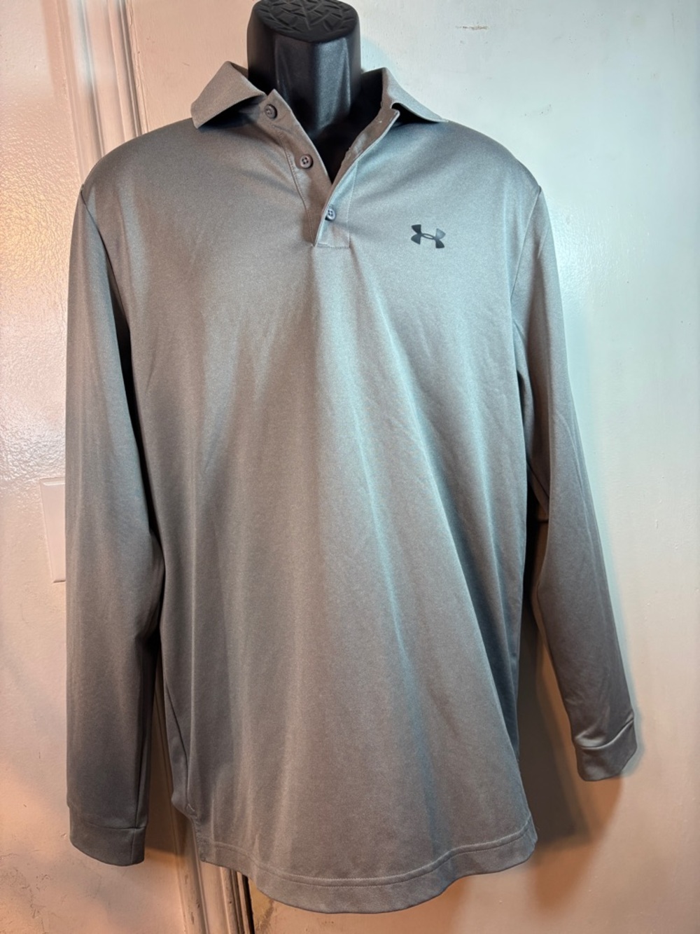 Under Armour Men's Long-Sleeve Polo - Light Gray